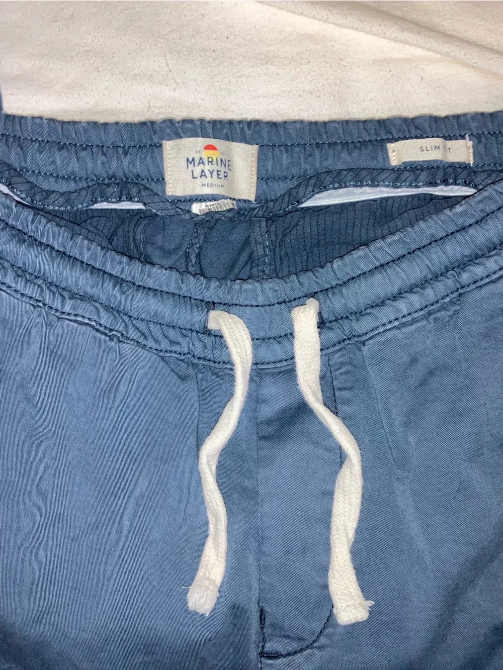 Marine Layer Saturday slim beach pants joggers casual blue size M medium - Picture 7 of 11